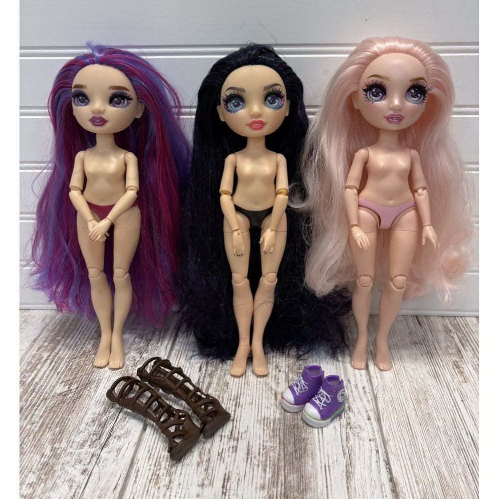 Rainbow High Nude Dolls Lot Of 3 Pulse 2 Pair Shoes